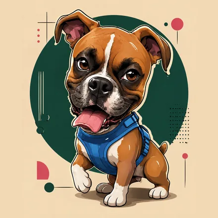 Arte de mascota en Cuadro con marco de madera 20×20